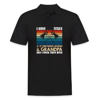 Two Titles Axe Throwing Legend Grandpa - Männer Poloshirt - Schwarz - Vorne - Kai (181cm)