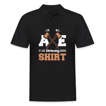 This Is My Axe Throwing Shirt - Männer Poloshirt - Schwarz - Vorne - Kai (181cm)