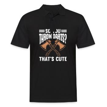 So You Throw Darts That's Cute - Männer Poloshirt - Schwarz - Vorne - Kai (181cm)