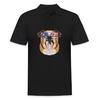 Deutsch Bulldog USA Lunettes de soleil I Drapeau américain - Polo Homme - noir - Devant - Kai (181cm)