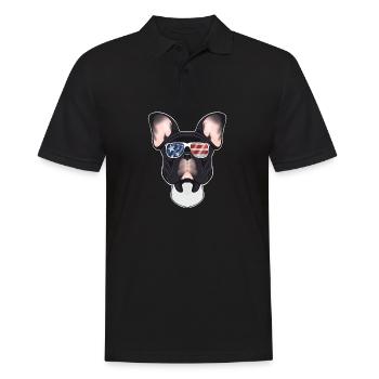 Français Bulldog USA Lunettes de soleil I Drapeau américain - Polo Homme - noir - Devant - Kai (181cm)