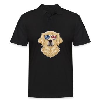 Golden Retriever USA Lunettes de soleil Drapeau américain - Polo Homme - noir - Devant - Kai (181cm)