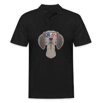 Weimaraner USA Lunettes de soleil I Drapeau américain - Polo Homme - noir - Devant - Kai (181cm)