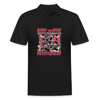 This Exterminator Is Very Pest-Sistent - Männer Poloshirt - Schwarz - Vorne - Kai (181cm)