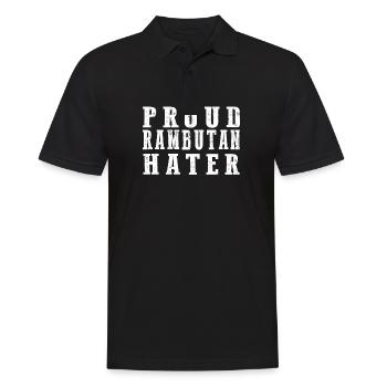 PROUD RAMBUTAN HATER - Männer Poloshirt - Schwarz - Vorne - Kai (181cm)