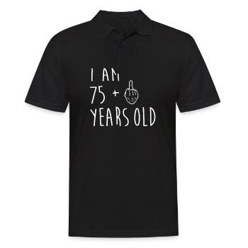 75 Birthday Gift T-Shirt Idea - Männer Poloshirt - Schwarz - Vorne - Kai (181cm)