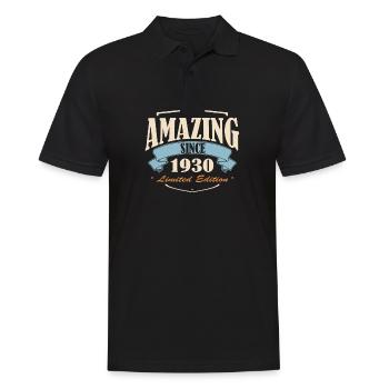 1930 - Männer Poloshirt - Schwarz - Vorne - Kai (181cm)