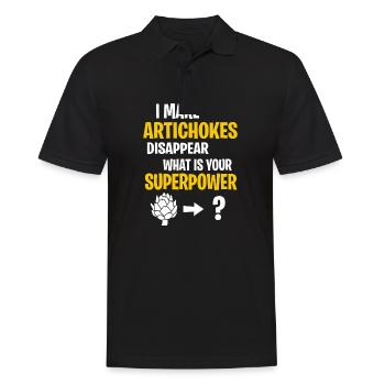 Superpower Artichoke Edition - Männer Poloshirt - Schwarz - Vorne - Kai (181cm)