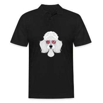 Poodle UK Sunglasses I English Flag I Union Jack - Männer Poloshirt - Schwarz - Vorne - Kai (181cm)