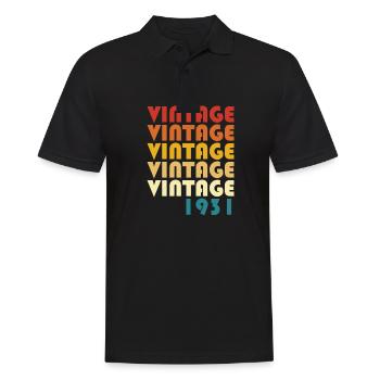 1931 VINTAGE - Männer Poloshirt - Schwarz - Vorne - Kai (181cm)