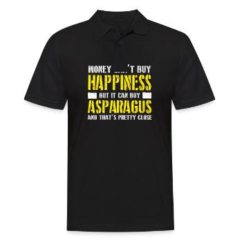 Asparagus - money can't buy happiness - Männer Poloshirt - Schwarz - Vorne - Kai (181cm)