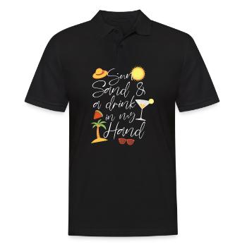 sable solaire et boisson dans ma conception de la main - Polo Homme - noir - Devant - Kai (181cm)