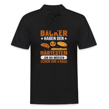 Bäcker lustiges Geschenk - Männer Poloshirt - Schwarz - Vorne - Kai (181cm)