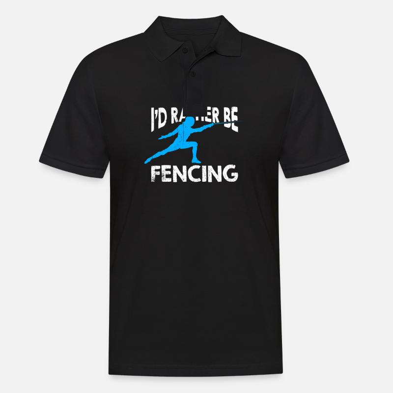 I'd Rather Be Fencing - Männer Poloshirt - Schwarz