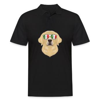 Labrador Italy Sunglasses I Italian Flag - Männer Poloshirt - Schwarz - Vorne - Kai (181cm)
