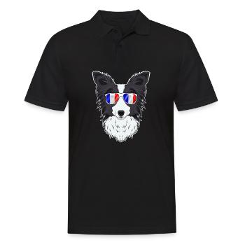 Border Collie France Sunglasses I French Flag - Männer Poloshirt - Schwarz - Vorne - Kai (181cm)