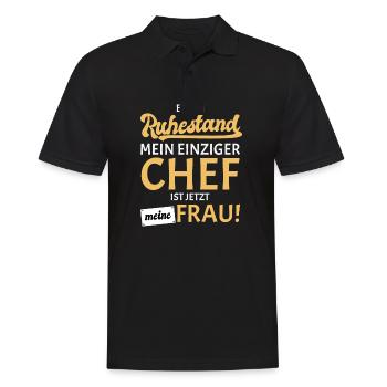 Frau Chef Rentner 2022 2023 - Männer Poloshirt - Schwarz - Vorne - Kai (181cm)