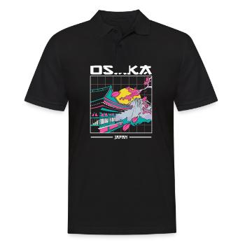 Osaka Japon Art esthétique des années 80 - Polo Homme - noir - Devant - Kai (181cm)