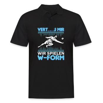 Vertrau mir wir W-Form Rückschlagspiel Faustball - Männer Poloshirt - Schwarz - Vorne - Kai (181cm)