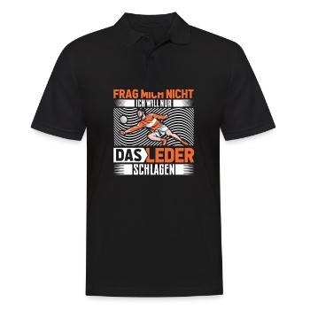 Frag mich nicht ich bin Faustballer | Faustball - Männer Poloshirt - Schwarz - Vorne - Kai (181cm)