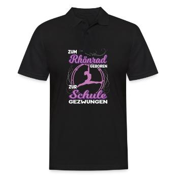 Zum Rhönrad geboren zur Schule gezwungen Akrobatin - Männer Poloshirt - Schwarz - Vorne - Kai (181cm)