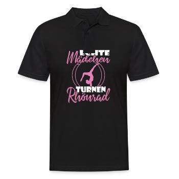 Echte Mädchen turnen Röhnrad zum Turnen für Kinder - Männer Poloshirt - Schwarz - Vorne - Kai (181cm)