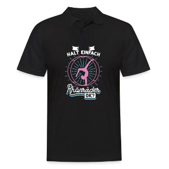 mag halt einfach Rhönräder ok | Rhönradturnerin - Männer Poloshirt - Schwarz - Vorne - Kai (181cm)