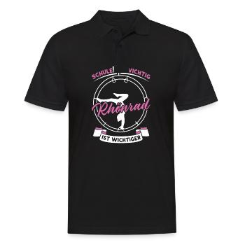 Röhnrad Schule ist wichtig Rhönrad ist wichtiger - Männer Poloshirt - Schwarz - Vorne - Kai (181cm)