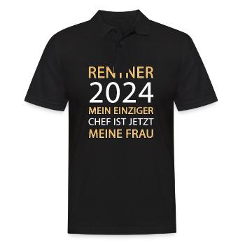 Ruhestand Frau Chef 2024 - Männer Poloshirt - Schwarz - Vorne - Kai (181cm)