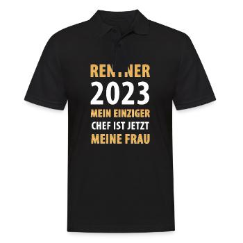 2023 Rente Rentner Pension In Rente - Männer Poloshirt - Schwarz - Vorne - Kai (181cm)