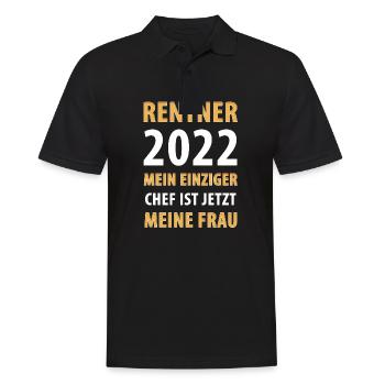 2022 Rente Rentner Pension - Männer Poloshirt - Schwarz - Vorne - Kai (181cm)