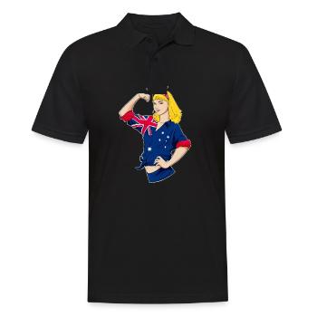 Fille australienne incassable I Heritage Australia - Polo Homme - noir - Devant - Kai (181cm)