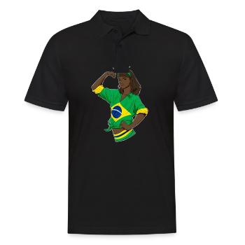 Brazilian Girl Unbreakable I Brazilian Heritage - Männer Poloshirt - Schwarz - Vorne - Kai (181cm)