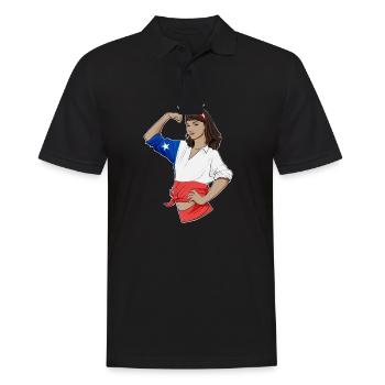 Chile Girl Unbreakable I Chile Heritage I Chile - Männer Poloshirt - Schwarz - Vorne - Kai (181cm)