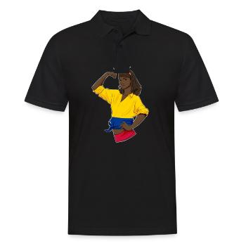 Fille colombienne Incassable Héritage colombien - Polo Homme - noir - Devant - Kai (181cm)