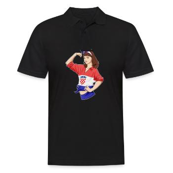 Fille croate incassable I Patrimoine croate I - Polo Homme - noir - Devant - Kai (181cm)