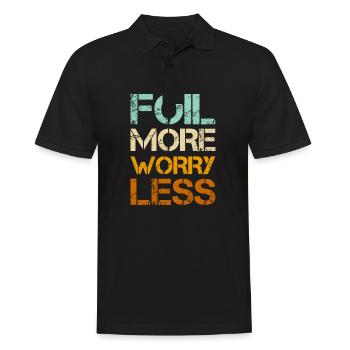 Wingfoil More Worry Less - Wingfoiling Hydrofoil - Männer Poloshirt - Schwarz - Vorne - Kai (181cm)
