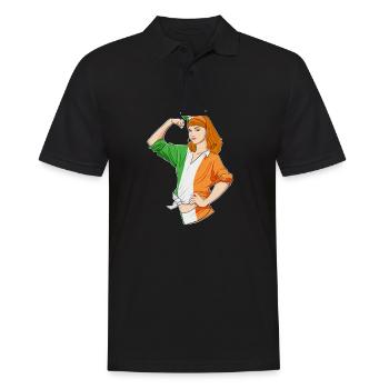 Irish Girl Unbreakable I Irish Heritage I Ireland - Männer Poloshirt - Schwarz - Vorne - Kai (181cm)