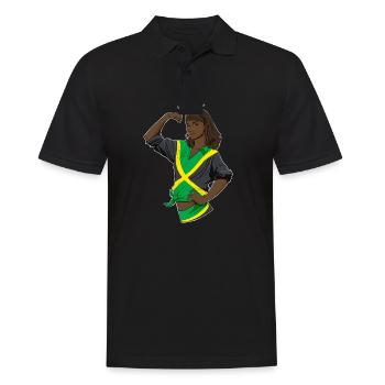 Fille jamaïcaine incassable I Héritage jamaïcain I - Polo Homme - noir - Devant - Kai (181cm)