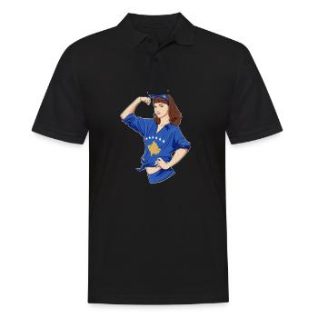 Fille kosovare incassable I Patrimoine kosovar I - Polo Homme - noir - Devant - Kai (181cm)