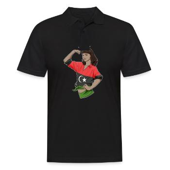 Libyan Girl Unbreakable I Libyan Heritage I Libya - Männer Poloshirt - Schwarz - Vorne - Kai (181cm)