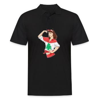 Fille libanaise incassable I Héritage libanais I - Polo Homme - noir - Devant - Kai (181cm)