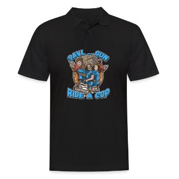 Law Enforcment Design for a Police Officer - Männer Poloshirt - Schwarz - Vorne - Kai (181cm)