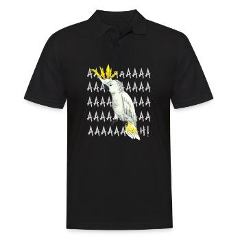Funny Cockatoo Parrot Art - Männer Poloshirt - Schwarz - Vorne - Kai (181cm)