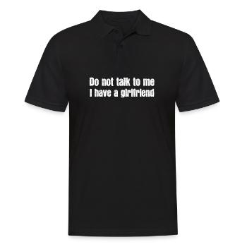 Ne vous adressez pas J’ai une petite amie couple LGBTQ - Polo Homme - noir - Devant - Kai (181cm)