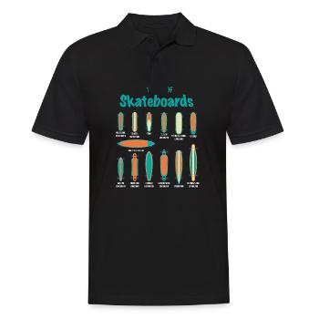 Typen von Skateboards Retro Vintage - Männer Poloshirt - Schwarz - Vorne - Kai (181cm)