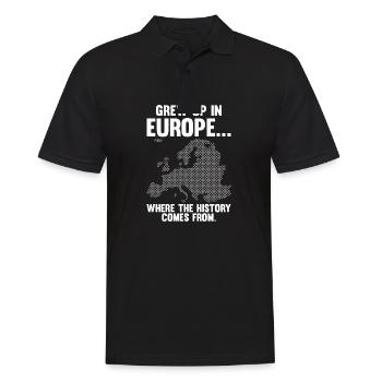 Europäischer Geschichte Spruch für Lehrer und - Männer Poloshirt - Schwarz - Vorne - Kai (181cm)