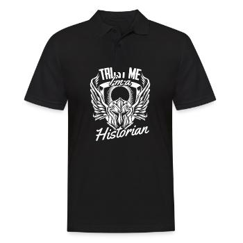Lustiger Spruch für Geschichte Lehrer und - Männer Poloshirt - Schwarz - Vorne - Kai (181cm)