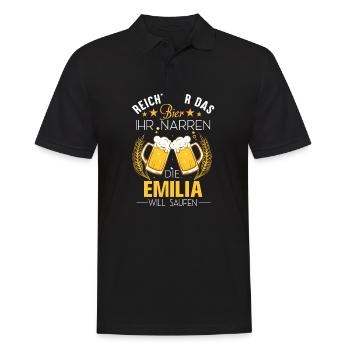 Emilia Bier Spruch - Männer Poloshirt - Schwarz - Vorne - Kai (181cm)