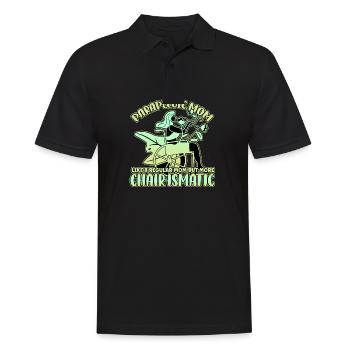 Handicap Wheelchair Design for an Amputation - Men's Polo Shirt - black - Front - Kai (181cm)